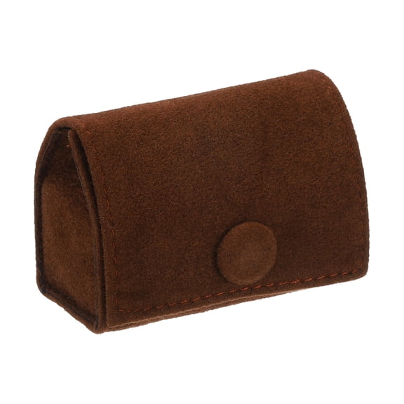 Uxcell Velvet Ring Box, Travel Ring Box Jewelry Holder Portable Mini Jewelry Case Organizer for Rings, Brown