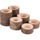 thumbnail image 1 of Juego de 6 portavelas de madera para velas de té en 3 tamaños. Portavelas votivas de madera para velas de té., 1 of 6