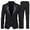 Black, variant on Men's Sequined Floral Dinner Party Prom Wedding Stylish Tuxedo Suits One Button Dinner Jacket Pants Set