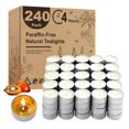 thumbnail image 1 of Velas de té Hypmis 240, paquete de 4 horas de combustión, color blanco, 1 of 9