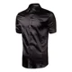 thumbnail image 5 of Camisa De Satén De Seda Morada Para Hombre, Manga Corta, Cor, 5 of 6