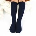 thumbnail image 5 of fnnxnal School Uniform Knee High Socks for Girls, Navy Cotton Ruffle Ribbed Scalloped,Size 5-6T, 5 of 5