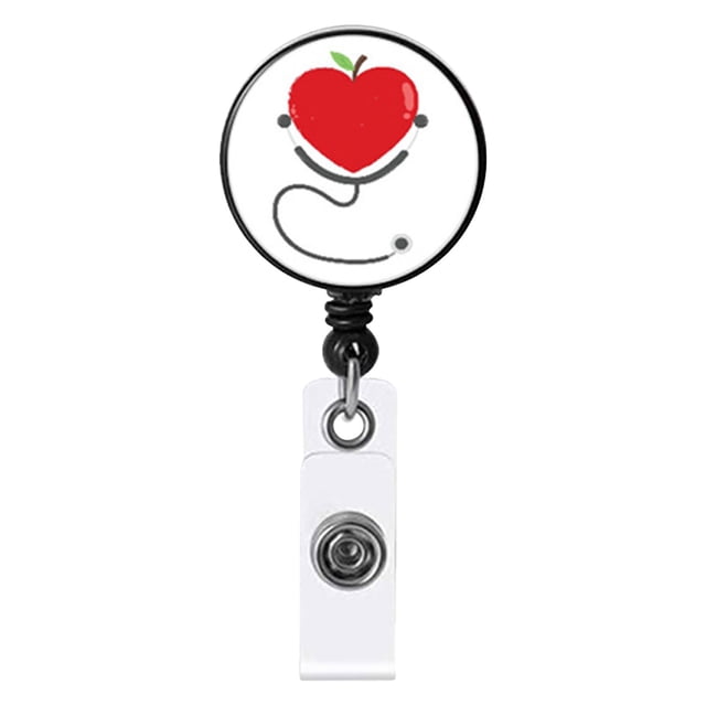 Nurse Badge Buckle Love Stethoscope Easy-To-Pull Buckle Retractable Badge Easy-To-Pull Certificate Buckle