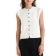 thumbnail image 2 of SUÉTER SIN MANGAS DE ESTILO CHIC INSPIRADOR PARA MUJER, CON BOTONES, CROCHET Y TEJIDO GRUESO, TALLA XS, BLANCO, 2 of 6