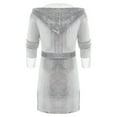 thumbnail image 6 of Prolriy Robes for Women Winter Plush Long Lengthened Robe Sleeved Coat Women Clothes Bathrobe Women's Sleepwear Womens Robe Grey XXL, 6 of 8