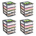 thumbnail image 1 of Gracious Living 4 Drawer Desktop Storage w/ Organizer Lid, Black (4 Pack), 1 of 8