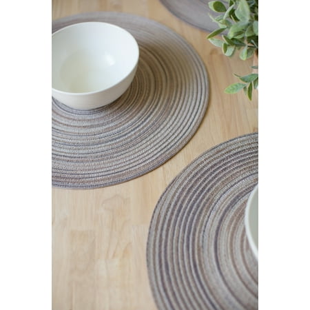Mainstays Mars Ombre Stria Brown 15 Rd Placemat Walmart Com Walmart Com