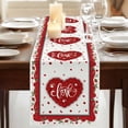 thumbnail image 3 of Table Runners 70 Inches Long Dress Scarves, Red Valentine's Day Farmhouse Coffee/Dining/Kitchen Table Decor, Holiday Table Runner, Love Heart Roses Romantic 13x70 Inch, 3 of 9