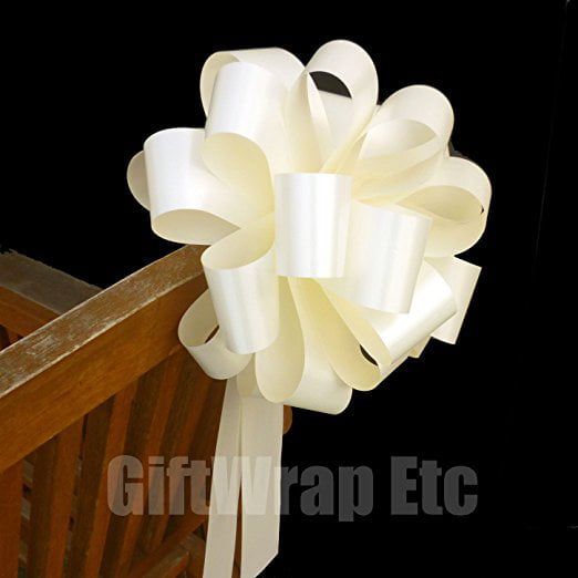CREAM 100mm Large Ribbon Bows (Pack of 6)