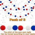 thumbnail image 6 of Blue decorations for Party, Fourth of July decorations, Pom Pom Garland, Outdoor Porch decor, Front Porch decorations Outdoor, Red decorations, 1.5 in Diameter, 72 in, 1 Pc, 6 of 6