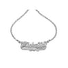 Personalized Sterling Silver Nameplate Necklace with Diamond Accent