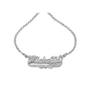 Personalized Sterling Silver Nameplate Necklace with Diamond Accent