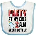 thumbnail image 3 of Inktastic Party at My Crib 2 A.m. Bring Bottle Baby Humor Boys or Girls Baby Bib, 3 of 4