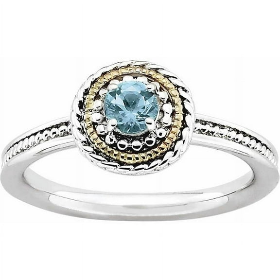 Sterling Silver & 14k Sterling Silver Blue Topaz Ring