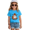 thumbnail image 4 of Staki Girls Halloween Sweatshirt Toddler Baby Girl Halloween T-Shirts Cutest in Graphic Shirts Kid Short Sleeve Tees Vintage Top(Blue,3-4 Years), 4 of 5