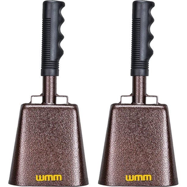 Campana de acero de 10 pulgadas con mango Campana de animación para eventos deportivos Campanas y campanillas escolares sólidas grandes Instrumentos musicales de percusión Alarma de campana de llamada