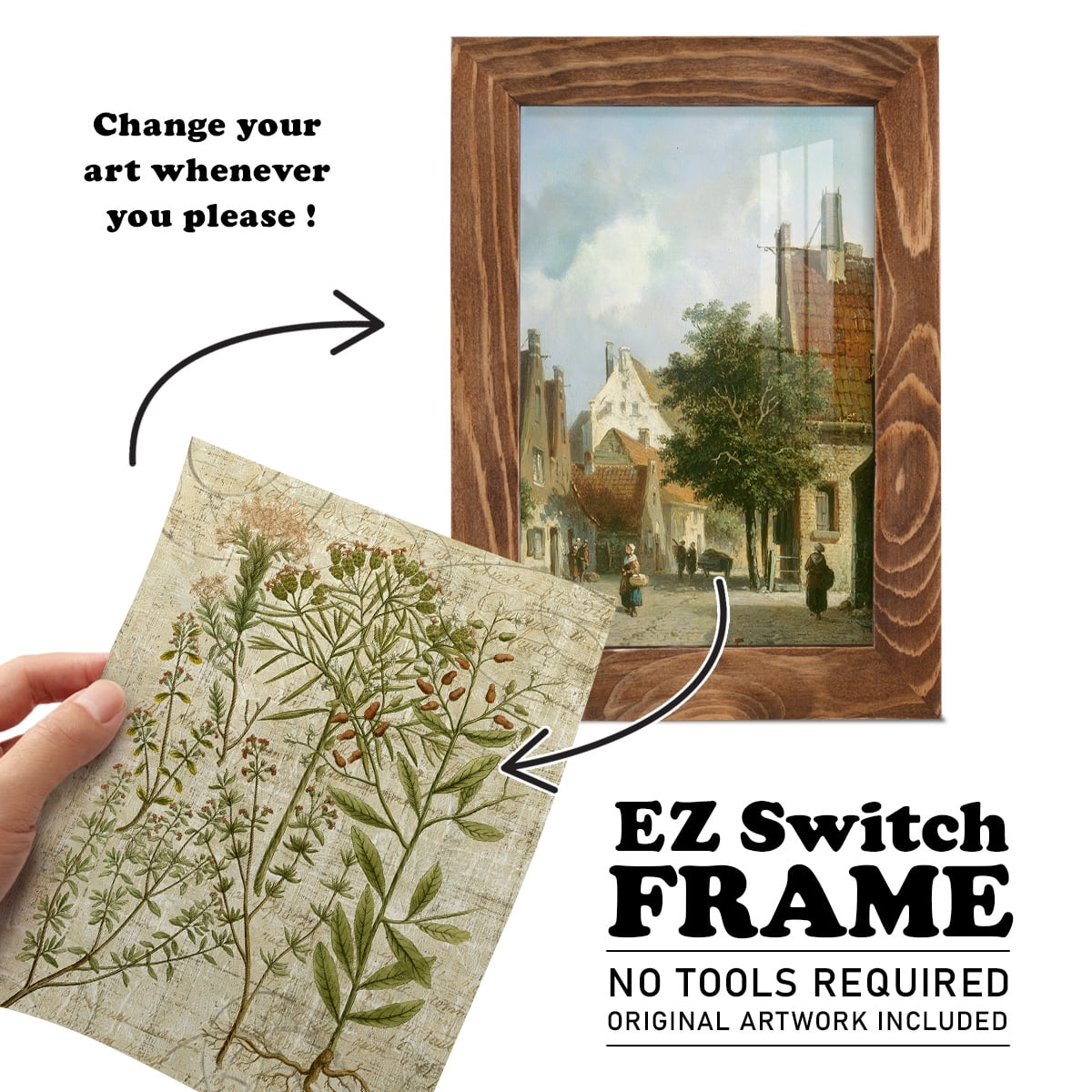 Garden Verses I -Framed Print w/glass-Walnut