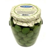 Giusto Sapore Italian Olives - Castelvetrano Whole - Premium Gourmet GMO Free - Imported from Italy and Family Owned - 19.4oz.