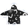 thumbnail image 7 of Black Halloween Bat Spider Pattern Blanket Hoodies for Kids 6-13YR Oversize Wearable Blanket Hoodies for Boys Girls Teens, 7 of 7
