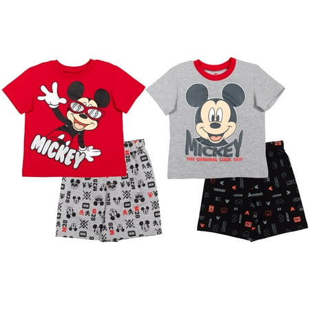 

Disney Mickey Mouse Toddler Boys T-Shirts and French Terry Shorts Red / Grey 5T