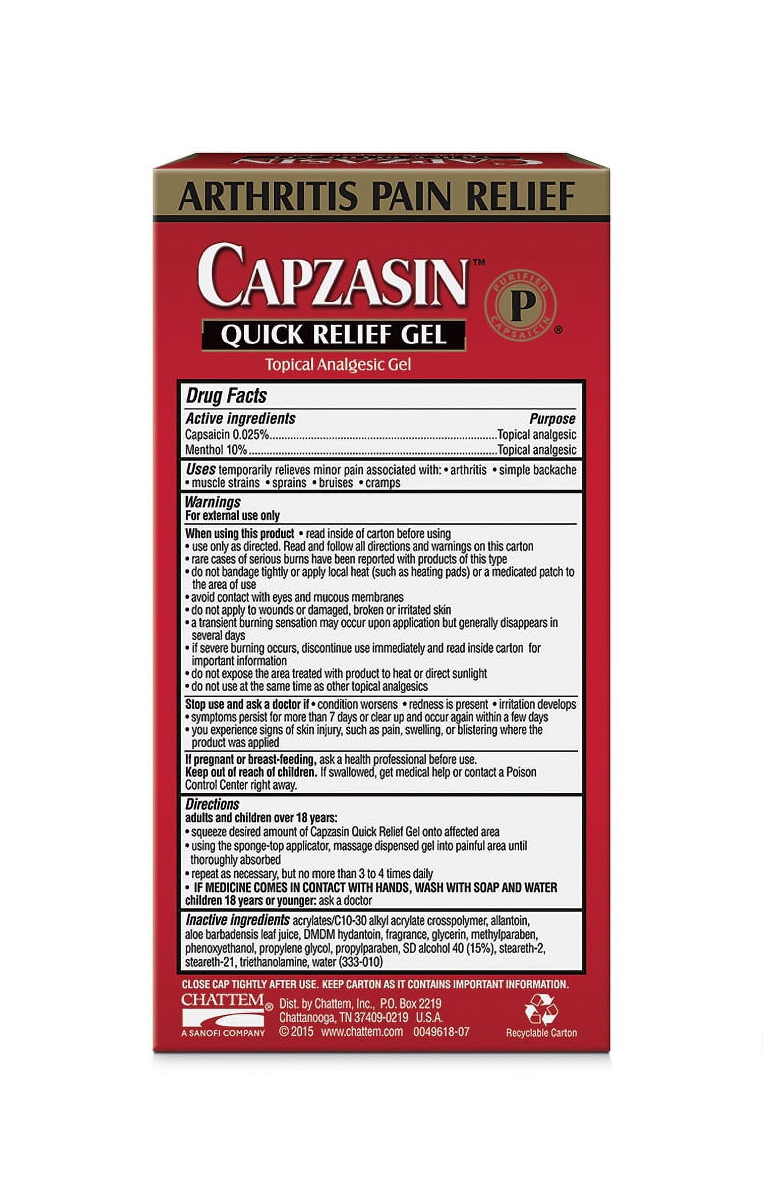 Capzasin Quick Relief Gel (1.5 Oz), No Mess Applicator