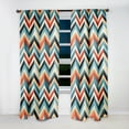 thumbnail image 2 of Designart "Mid Century Chic In Blue And Beige I" Geometric Modern Curtain, Geometric Single Panel, 2 of 6