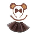 thumbnail image 4 of Diadema con Orejas de mono y conjunto de pajarita de cola Yinane para Halloween, 4 of 8