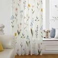 thumbnail image 6 of Spring Floral Sheer Curtains 63 Inches Long, Watercolor Summer Elegant Botanical Light Filering Curtains, Breathable Simi Curtain Privacy Drapes for Living Room Bedroom Lightweight Window Treatment, 6 of 9