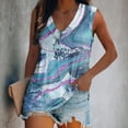thumbnail image 5 of Womens Tank Tops V Neck Basic Marble Print Vest Casual Flowy Summer Sleeveless Shirts Pullover, 5 of 5