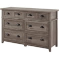 thumbnail image 1 of Odette 52" 6-Tiroir Tasse Poignée Encadrée Chambre Commode en Lavage Gris, 1 of 5