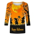 thumbnail image 5 of FDGIU 2025 Women's Plus Size Tunic Tops - Funny Halloween Novelty Shirts, 3/4 Length Sleeve Crew Neck Blouse, Loose Fit Casual Fall Winter Tops, 5 of 6