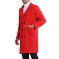 thumbnail image 4 of INSPIRE CHIC Winter Coats for Men's Notched Collar Double Breasted Long Trench Coat, 4 of 6