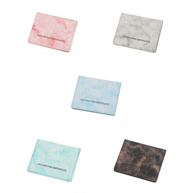 de Tarjeta de Vacunación Cartera de Piel Fina Rosa+ de Tarjeta de Vacunación Cartera de Piel Fina Gris+ de Tarjeta de Yinane Cartera con tarjetero