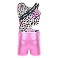 thumbnail image 6 of Alvivi Girls Leotard 2 Piece Asymmetrical Shoulder Straps Sports Dance Gymnastic Leotards Jumpsuit Leopard 14, 6 of 7