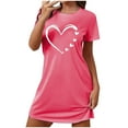 thumbnail image 2 of Wancir Women's Plus Size Sleepshirt Short Sleeve Round Neck with Chest Print for Nightwear, 2 of 6