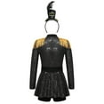 thumbnail image 2 of SiiRoh Girls Circus Ringmaster Jumpsuit Sequins Tassels Tutu Skirt Leotard with Hats for Stage Party Black 14, 2 of 7