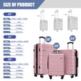 thumbnail image 3 of Keytang Lightweight Hardside Expandable Spinner Wheels Luggage Suitcase W/TSA Lock 3-Piece Set，Pink, 3 of 6