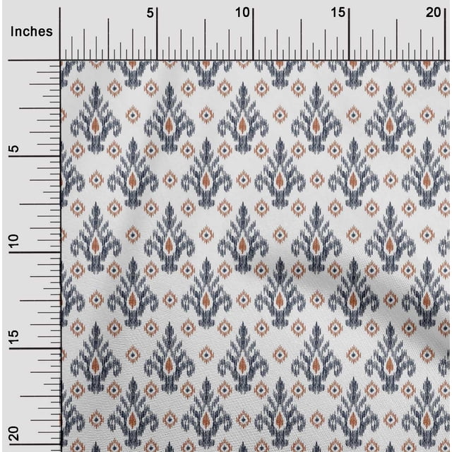 oneOone Polyester Lycra Fabric Diamond & Swirl Ikat Print Fabric By Yard 56 Inch Wide