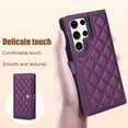 thumbnail image 5 of Case Wallet for Samsung Galaxy S23 Ultra, [Wristlet & Crossbody Strap] RFID Blocking 5 Card Slots Stand [Shockproof TPU Shell] PU Leather Magnetic Flip Cover Compatible with S23 Ultra, Darkpurple, 5 of 9