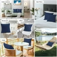 thumbnail image 6 of Navy Blue Outdoor Pillow Covers Pack of 2 Solid Color Waterproof Throw Pillow Covers Decorative Cushion Cases for Patio Garden Tent Balcony Couch 20x20 inch, 6 of 8