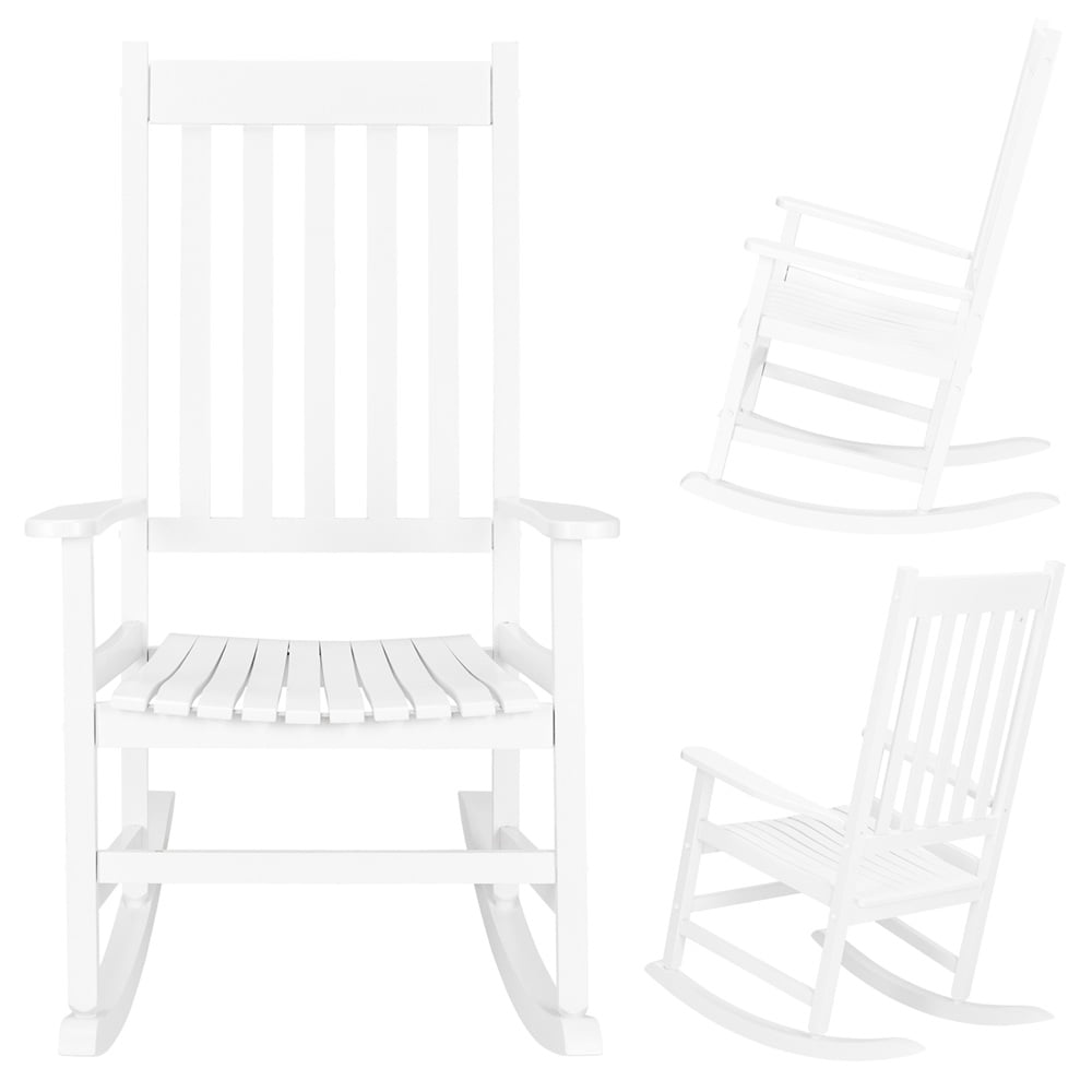 Classic Outdoor Wooden Rocking Chair Classic Porch Rocker, AllWeather