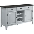 thumbnail image 1 of ACME Lanton Server  in Marble & Antique White Finish, 1 of 5