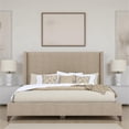 thumbnail image 4 of Bowery Hill Modern Upholstered King Bed in Tan Performance Fabric, 4 of 10