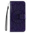 thumbnail image 4 of Allytech for Apple iPhone 15 Case Wallet, Mandala Embossed PU Leather Flip Folio Cover Cards Slots Stand Protective Shockproof Wallet Case Cover for Apple iPhone 15 - Purple, 4 of 12