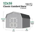 thumbnail image 3 of Little Cottage Co. 12x16 Classic Gambrel Barn with 6 ft. Sidewalls and Floor, Outdoor Wood Storage Shed Do-It-Yourself Precut Kit, 3 of 14