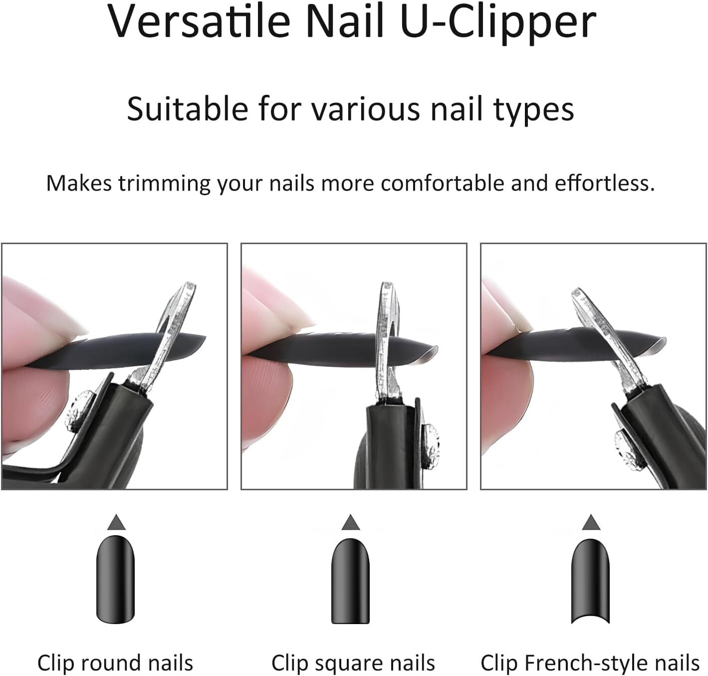 3 PC Professional Acrylic Nail Clippers Durable Stainless Steel, Titanium-Coated for Manicure & Pedicure, Versatile for All Nail Types, Ideal Gift for Nail Art Enthusiasts
