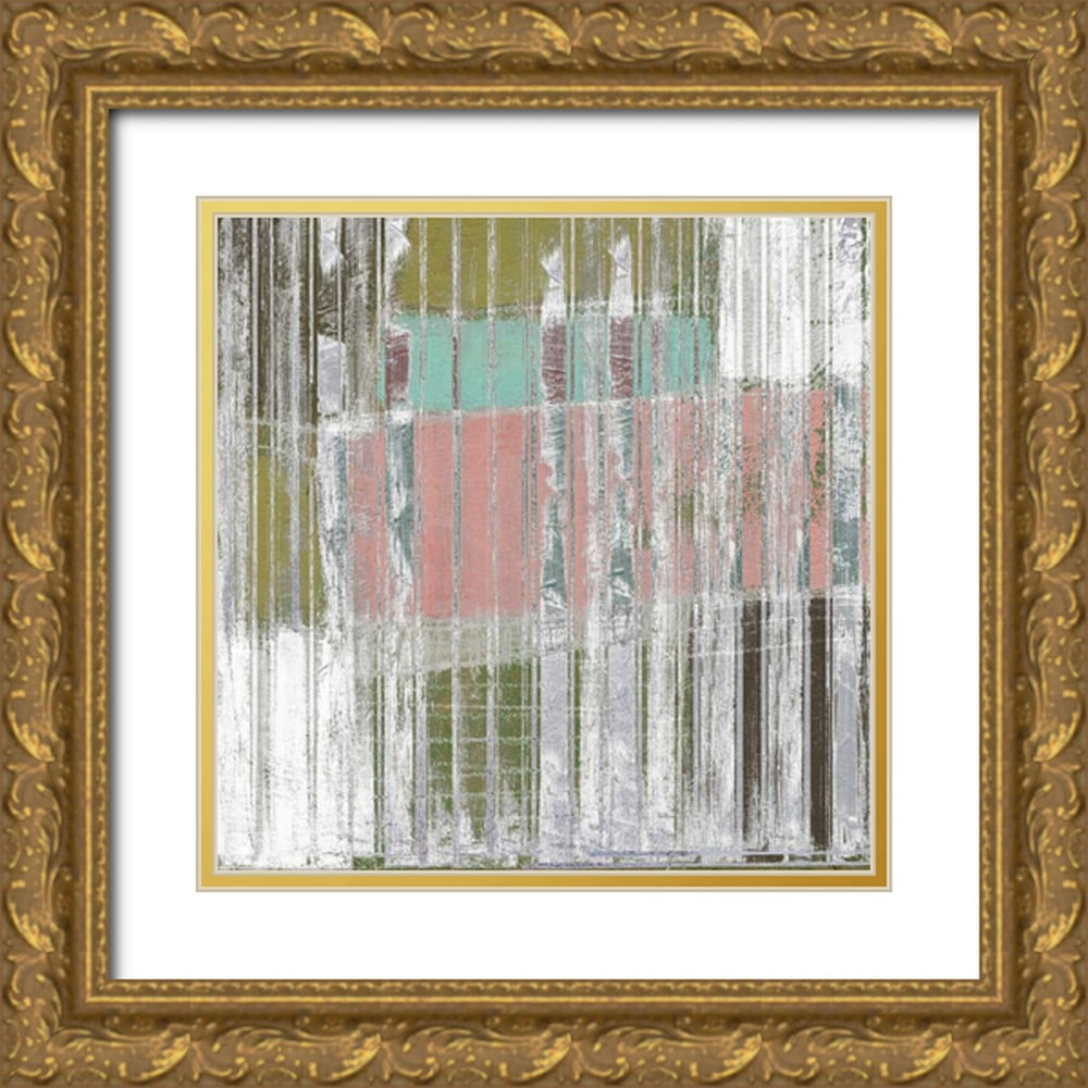 Goldberger Jennifer 26x26 Gold Ornate Wood Framed with Double Matting Museum Art Print Titled - Linear Mix II