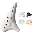 thumbnail image 4 of Ocarina de 12 agujeros con bolsa de almacenamiento, práctica y portátil, instrumento de ocarina C para niños, ideal para principiantes y amantes Blanco, 4 of 8