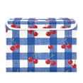 thumbnail image 2 of Foldable Fabric Storage Bin With Handle Collapsible Basket Box Storage With Lid Organizer Red Cherries, 2 of 7