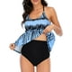 thumbnail image 4 of Traje de baño de dos piezas para mujer, tallas grandes, tops con pantalones cortos, traje de baño para mujer, trajes de baño de talla grande ER, 4 of 4